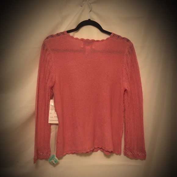 🎁✈️😊Darling, Hot Pink, Beaded Accent, Cardigan, by Elana Carello, NWT - Picture 3 of 11